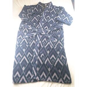 VTG Hudson's Bay Charter Collection Cotton Bath Robe One Size Geometric Print‎
